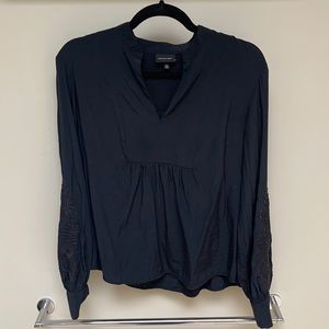 Long sleeve peasant blouse with detailed sleeve